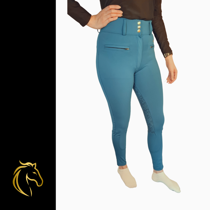 OuterRein ratsastushousut kokogripit Luxe Petrol